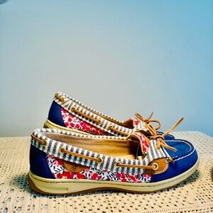 Sperry Navy, Floral Slip-on/mule Women's Size 10